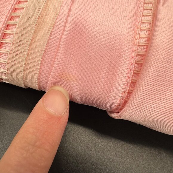 Vintage Pink Satin Ribbon Trim Edging Lingerie White Fabric Sewing Crafting READ - Picture 5 of 9